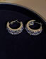 Fashion Silver Alloy Diamond Geometric C-shaped Earrings