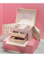 Fashion Nude Pink Pu Large-capacity Drawer Jewelry Storage Leather Box