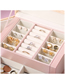 Fashion Nude Pink Pu Large-capacity Drawer Jewelry Storage Leather Box