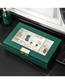 Fashion Green Rectangular Pu Window Jewelry Storage Box