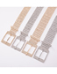 Fashion 10 Rows Of Gold With Bead Chain Metal Diamond-studded Square Buckle Belt