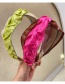 Fashion Pink Blue + Light Green Leather Stitching Headband Crocodile Leather Stitching Headband