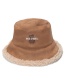 Fashion Khaki Lamb's Wool Bear Letter Embroidery Fisherman Hat