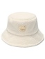 Fashion Caramel Colour Bear Embroidered Plush Fisherman Hat