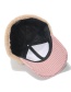 Fashion Beige Plush Check Stitching Ear Protection Baseball Cap