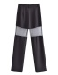 Fashion Photo Color Pure Color Mesh Stitching Straight-leg Trousers