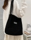 Fashion Black Without Pendant Corduroy Letter Logo Large Capacity Shoulder Bag