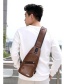 Fashion Brown Pu Charging Chest Bag