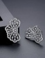 Fashion Silver Copper Inlaid Zirconium Hollow Geometric Earrings