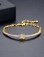Fashion Gold Copper Inlaid Zirconium Geometric Bracelet