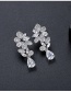 Fashion Silver Copper Drop Zirconium Geometric Earrings