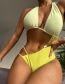 Fashion Green Color Block Hollow One-piece Swimsuit