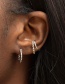 Fashion Silver Metal Twisted Geometric Earrings