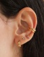 Fashion Gold Metal Inlaid Zirconium Geometric Piercing Earrings