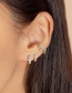 Fashion Gold (single) Copper And Diamond Geometric Tassel Ear Bone Clip