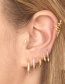 Fashion Silver Metallic Gold-plated Moon Pierced Earrings