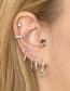 Fashion Silver Metallic Gold-plated Moon Pierced Earrings