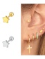 Fashion Silver Metal Geometric Matte Five-pointed Star Pierced Earrings