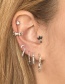 Fashion Gold Metal Geometric Matte Five-pointed Star Pierced Earrings