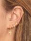 Fashion Gold Metal Geometric Matte Five-pointed Star Pierced Earrings