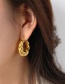 Fashion Gold Titanium Steel Gold-plated Croissant Twist Earrings