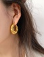 Fashion Gold Titanium Steel Gold-plated Croissant Twist Earrings