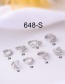 Fashion Silver 3# Geometry Inlaid Zirconium Piercing Single Ear Bone Clip