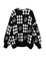 Fashion Black Embroidered Jacquard Knitted Sweater