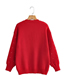 Fashion Red Little Penguin Jacquard Long Sleeve Knit Pullover