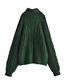 Fashion Green Pure Color Wool Knit Turtleneck Sweater