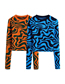 Fashion Blue Zebra Pattern Jacquard Pullover