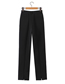 Fashion Black Solid Color Back Slit Straight Suit Trousers