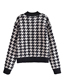 Fashion Houndstooth Houndstooth Print Pullover Sweater