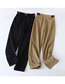 Fashion Black Straight Trousers With Solid Color Waist Button