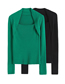 Fashion Green Square Neck Knitted Sweater