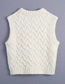Fashion White Jacquard Knit Pullover Sleeveless Vest