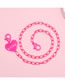 Fashion 3 Pink Heart-shaped Love Acrylic Love Glasses Chain