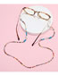 Fashion 4 Purple Eyes Square Acrylic Color Eye Beaded Glasses Chain