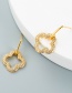 Fashion Flowers Gold-plated Copper And Zirconium Flower Earrings