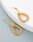 Fashion Drop Shape Gold-plated Copper And Zirconium Geometric Drop Earrings