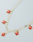 Fashion Red Gold-plated Copper Inlaid Zirconium Oil Dripping Eye Necklace