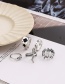 Fashion Silver Metal Spades Serpentine Flame Ring Set