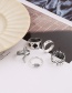Fashion Silver Metal Spades Serpentine Flame Ring Set