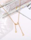 Fashion 2# Alloy Full Diamond Star And Moon Necklace