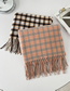Fashion Pink Cashmere Check Fringed Scarf