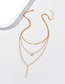 Fashion Gold Copper Inlaid Zirconium Love Vertical Multi-layer Necklace