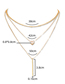 Fashion Gold Copper Inlaid Zirconium Love Vertical Multi-layer Necklace