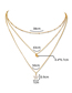 Fashion Gold Copper Inlaid Zirconium Five-pointed Star Moon Multilayer Necklace