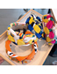 Fashion Orange Khaki Dot Color Combination Fabric Color-blocking Knotted Woven Wide-brimmed Headband