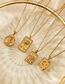 Fashion 4# Titanium Steel Gold-plated Geometric Tag Necklace